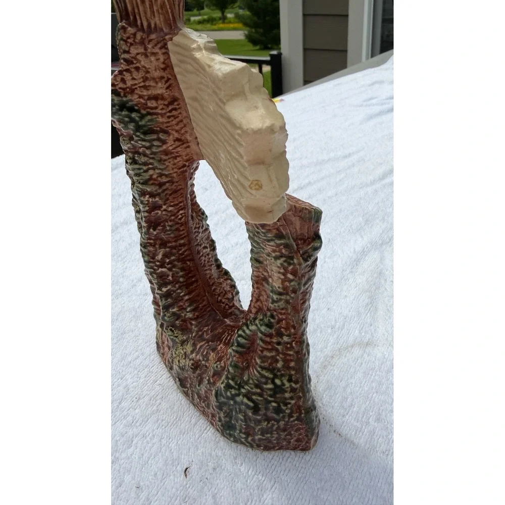 VTG Funny No Fishing Ceramic Aquarium Ornament Fish Tank Decor Rustic Cabin Sign
